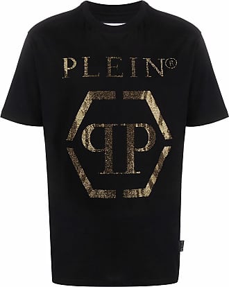 Philipp Plein señores t-shirtpedrería aplicación & pecho emblemaCrystal Black