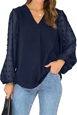 Blooming Jelly Womens Business Casual Tops Long Sleeve Work Polo