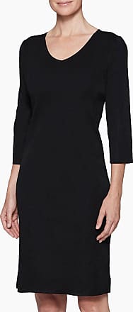 Ming Wang 3/4 Sleeve V-Neck Knit Dress, Black