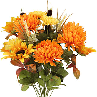 2 Bunches Artificial Sunflowers with Stems for Faux Floral Arrangements,  Fake Sunflowers for Home Decor, Kitchen, Table Centerpieces, and Wedding