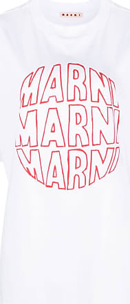 Marni - White T-Shirt with Hearts Print - T-shirts - Woman - Size: L