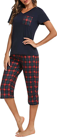 iClosam Pijamas Invierno Largo Encaje para Mujer,Pijama Set Suave y Comodo Ropa de Casa Dormir Casual Talla Grande S-XXL 
