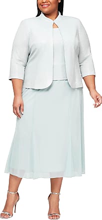 Petite and Regular Sizes Alex Evenings Womens Long Jacket with Lace Dress