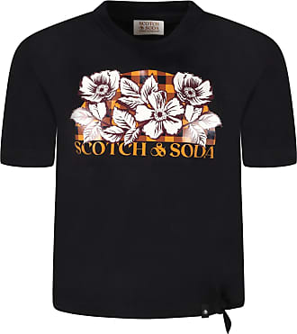 Maison Scotch T-shirt imprim\u00e9 gris anthracite imprim\u00e9 avec th\u00e8me Mode Hauts T-shirts imprimés 