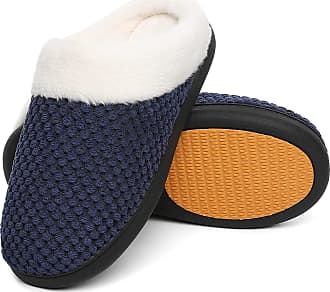 Mishansha Men's Women's Comfy Slippers Lightweight Slip on Anti Slip Memory Foam House Shoes Indoor Outdoor with Warm Fleece Lining 