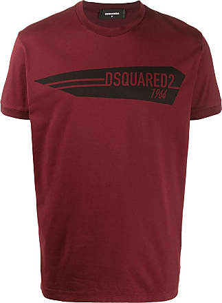 DSQUARED2 ICON PRINT RED T-SHIRT S MEN CASUAL 100% GENUINE COTTON