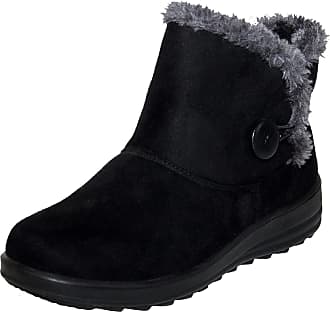 Ladies Cushion Walk Faux Leather Furlined Winter Ankle High Comfort Boots Shoes 