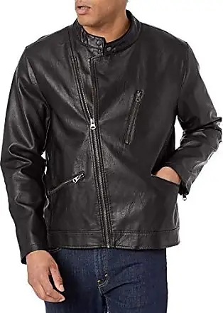 Men's Multi-Zipper Asymmetrical Black Leather Biker Jacket