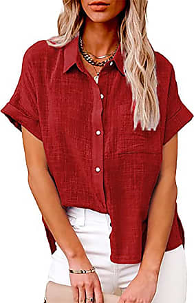 Kauf Dich Gl\u00fccklich Short Sleeved Blouse red casual look Fashion Blouses Short Sleeve Blouses Kauf Dich Glücklich 