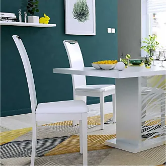 Nordlys - Chaise de bureau scandinave reglable base metal Simili cuir Blanc