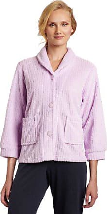 Casual Moments Womens Plus Size Shawl Collar Bed Jacket 1X Lilac