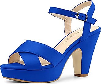 Damen Schuhe Absätze Sandaletten Jennifer Chamandi Leder Sandalen mit Knöchelriemen in Blau 