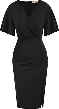 Belle Poque Womens Elegant Evening Party See-Through Patchwork Formal Pencil Dress 922 