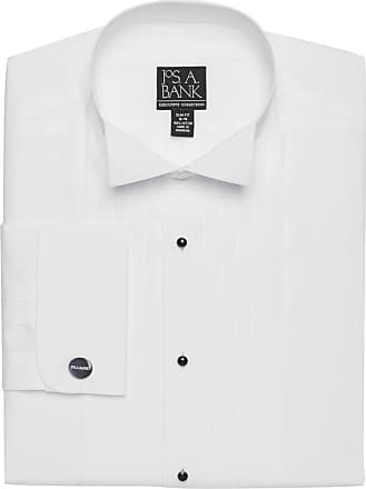 Jos. A. Bank Mens Executive Collection Slim Fit Wing Collar Formal Dress Shirt, White, 15 1/2x32