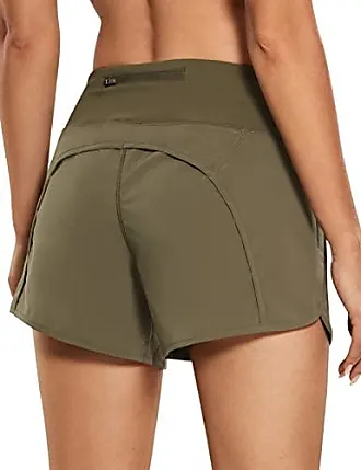 CRZ YOGA Femme Shorts de Running Pantalon de Sport Court avec Poche à Zippé  - 10cm