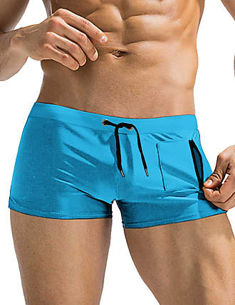 Kimisoy New Purple and Teal Wallpaper Mens Swim Brief Square Leg Swimsuit with Adjustable Drawstring Comfy Swim Boxer 
