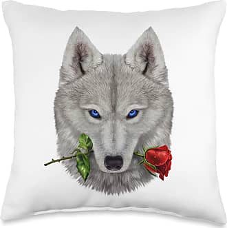 16x16 Fox Republic Design Romantic Hedgehog Biting on a Rose Flower Throw Pillow Multicolor 