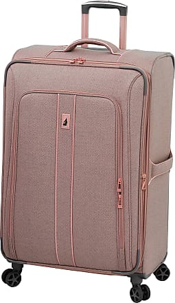 Basics Geometric Travel Luggage Expandable Suitcase Spinner with Wheels and Built-in TSA Lock, 21.7-inch - Pink