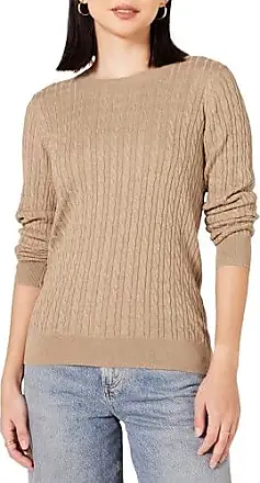 Essentials Women's Fisherman Cable Long-Sleeve Crewneck Sweater  (Available in Plus Size), Dark Chestnut Brown Heather, X-Small : :  Clothing, Shoes & Accessories