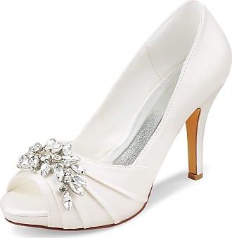 Emily Bridal Wedding Shoes peep Toe Criss Cross high Heel Sandals