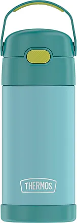 THERMOS FUNTAINER 10 Ounce Food Jar, Teal with Spoon & FUNTAINER 12 Ounce  Stainless Steel Vacuum Insulated Kids Straw Bottle, Blue