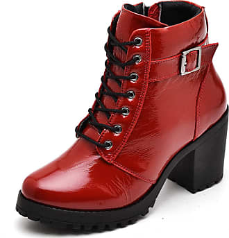 botas de couro vermelha