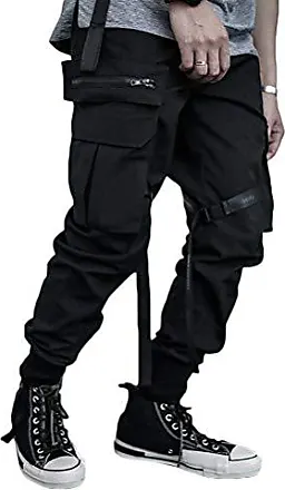 Pantalon cargo pour femme - Taille élastique réglable - Poches avec cordon  de serrage - Version ample - Hip Hop - Tissé - Décontracté