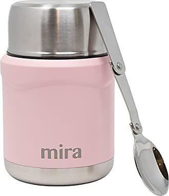 Mira 12oz Insulated Small Thermos Flask, Kids Vacuum Insulated Water Bottle,  Leak Proof, Rose Pink 