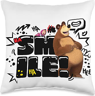 Multicolor 16x16 Masha and the Bear Funny history Throw Pillow 