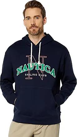 Nautica Men's Sustainably Crafted Logo Hoodie, Deep Anchor Heather, S at   Men's Clothing store