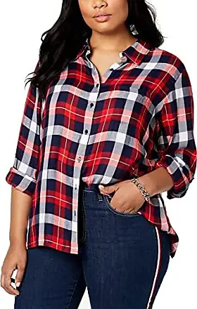 TOMMY HILFIGER Women Long Sleeve Casual Flannel Shirt Size S- 4