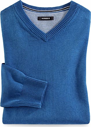 Herren Bekleidung Pullover und Strickware V-Ausschnitt Pullover Blauer Synthetik Pullover in Blau für Herren 