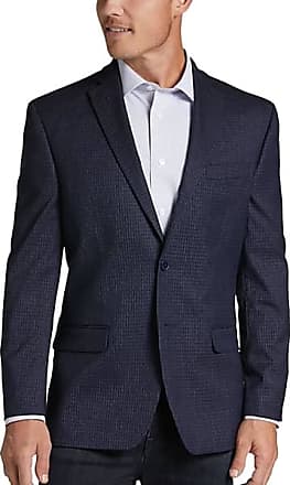 Michael Strahan Collection by Michael Strahan Mens Michael Strahan Classic Fit Sport Coat Navy & Blue Mini Check - Size 46 Regular