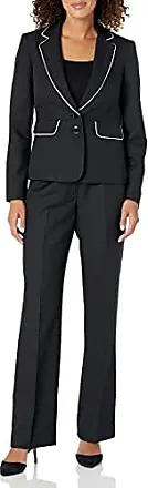 Le Suit Pant Suit Size 8 Womens Black Cinched waist jacket EUC-no