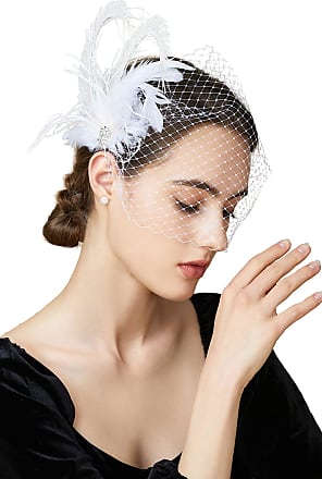 BABEYOND 1920s Fascinator Mesh Veil Headband Bridal Wedding Tea Party Fascinator Veil for Women