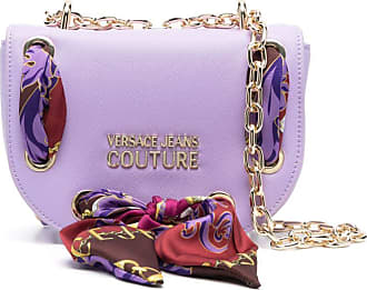 Versace Jeans COUTURE PURPLE CROSSBODY MINIBAG WITH GOLD BAROQUE LOGO  BUCKLE AND CHAIN ​​SHOULDER STRAP 74VA4BF5ZS413: Handbags