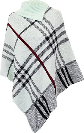 New Women's Ladies Contrast Check Print Pullover Poncho Shawl Cardigan Size 8-22 