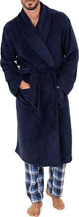 Flannel belted bathrobe Farfetch Men Clothing Loungewear Bathrobes Blue 