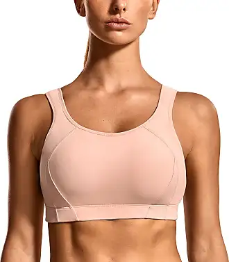  Womens Full Support High Impact Racerback Lightly Lined  Underwire Sports Bra Rhodonite Pink 36B