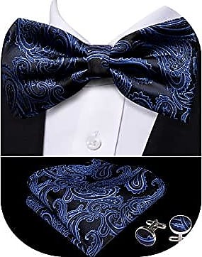 Barry.Wang Cravate formelle en soie pour homme avec mouchoir et boutons de manchette pour mariage ou affaires 