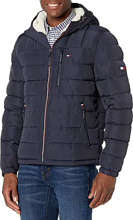 NavyBlue X-Large CELINO Mens Trendy Padded Hooded Jacket Fitted Zipped Light Weight Thick Puffer