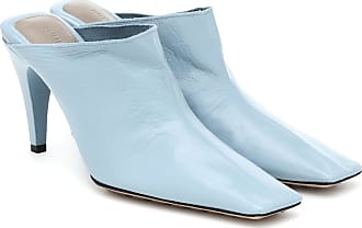 blue heeled mules