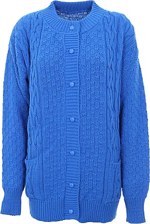 Miss Trendy Womens Ladies Knitted Crew Neck Pocket Front Button Up Aran Cardigan UK 10-24 