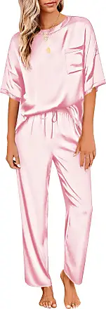 Ekouaer Womens Waffle Knit Pajamas Loungewear Two-piece Sleepwear  Button-Down Pj Set with Pockets