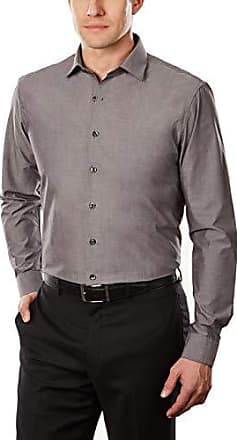 Kenneth Cole Kenneth Cole Unlisted Mens Dress Shirt Slim Fit Solid, Graphite, 16-16.5 Neck 32-33 Sleeve