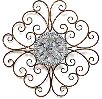 Deco 79 Stainless Steel Plate Wall Decor with Hammered Design, 36 x 36 x  4, Silver