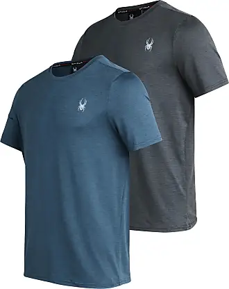 New Spyder Active PROWEB Mens Gray Stretch Short Sleeve Tee T-Shirt Size  Medium