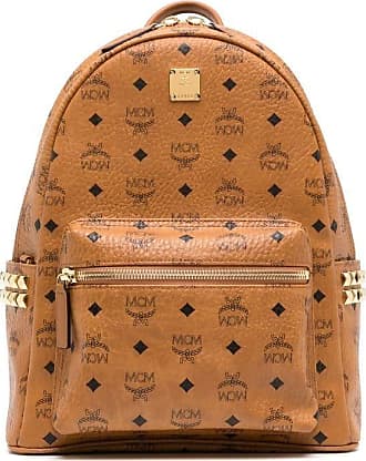 Mcm Medium Aren Leather Backpack - Brown