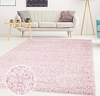 Teppich Uni Teppiche Weich Gemütlich Wohnzimmer Pastell Rosa Hellrosa 120x170cm 