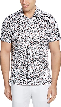 Perry Ellis Mens  Short Sleeve Solid Slub Texture Shirt 